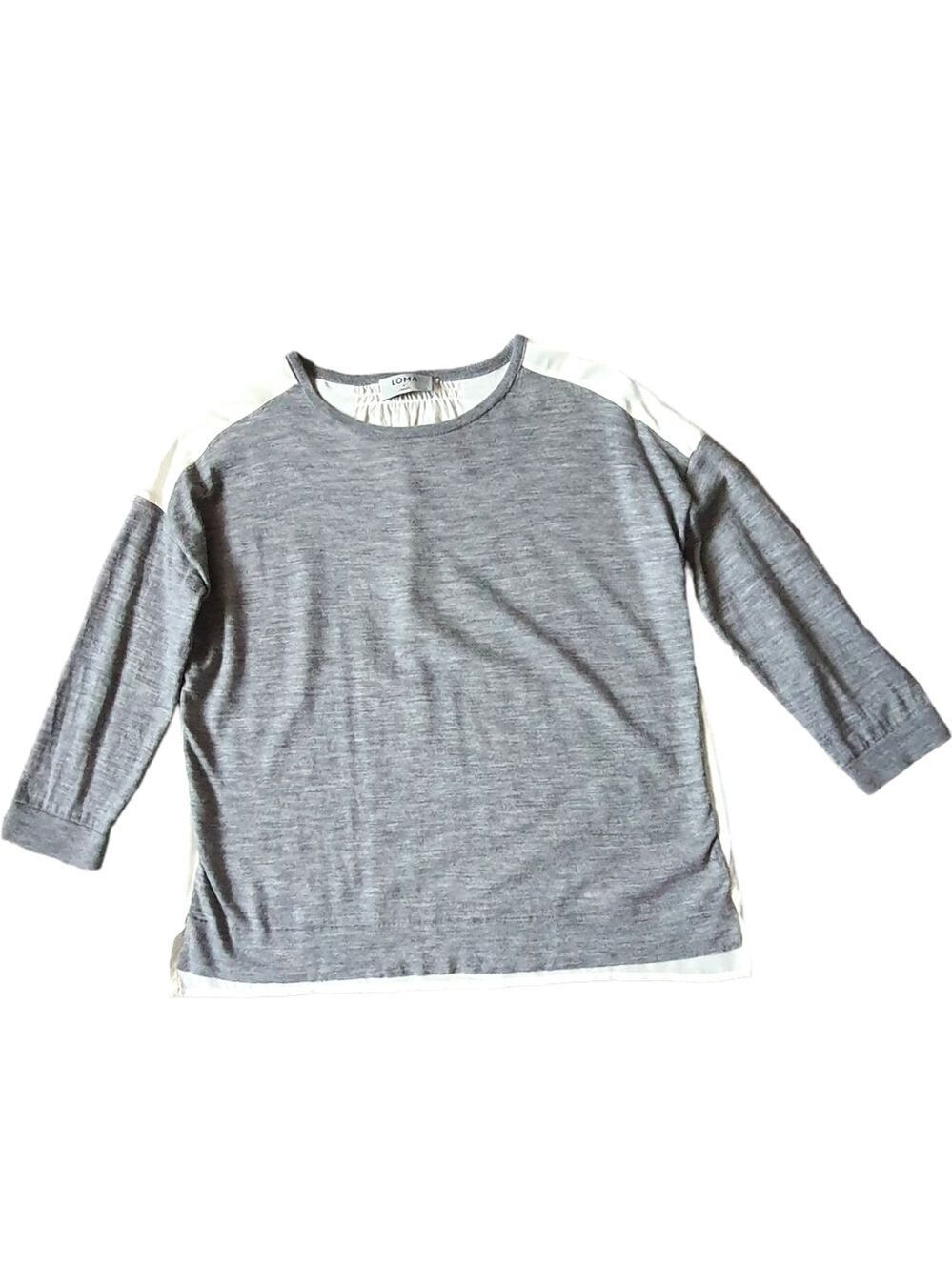 Loma London Superwash Merino Wool Sweater Sheer Long 3/4 Sleeve Size XS
